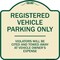 Signmission Designer Series-Registered Vehicle Parking Violators Will Be Cited And To, 18" x 18", TG-1818-9909 A-DES-TG-1818-9909 - alternate 1